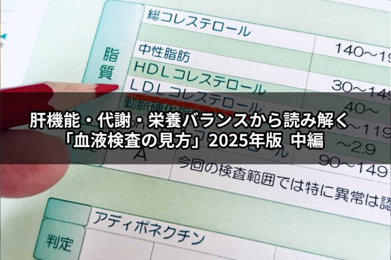 肝機能・代謝・栄養バランスから読み解く「血液検査の見方」2025年版  中編